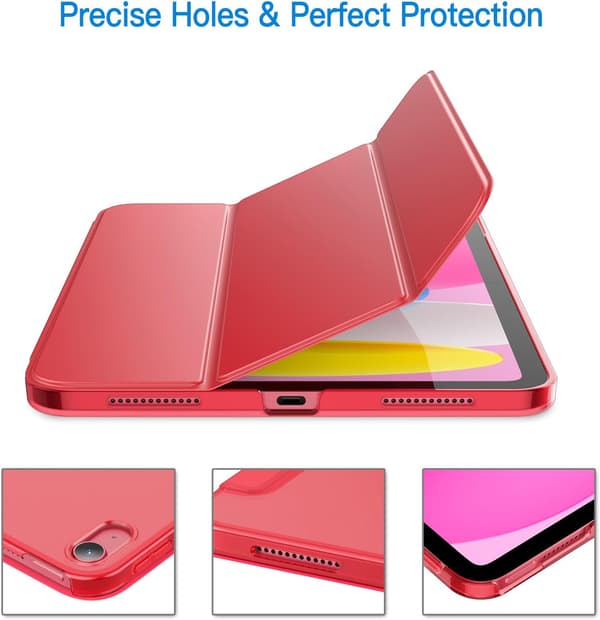 [LCS] Red Protective Stand Case for iPad 11th/10th Gen (2025/2022) Auto Wake/Sleep [JSR] Red Röd
