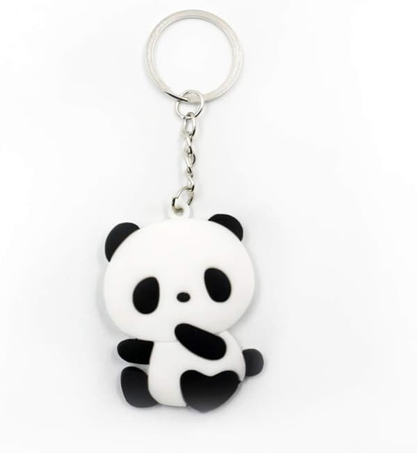 6-pack Cute Animal Panda Shaped Keychains Handbag Decoration