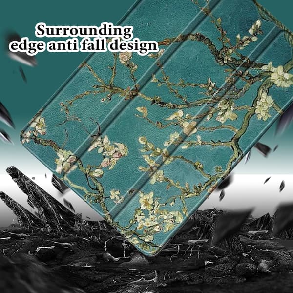 iPad 10.2 2019/2020/2021 Fodral Tri-Fold Persikoblomma