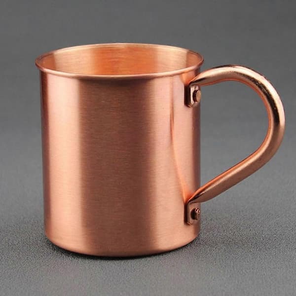 Copper Mugs (410 ml), Handmade Pure Solid Copper Unlined, Smooth Rounded Rim Ergonomic Handle 1 pc