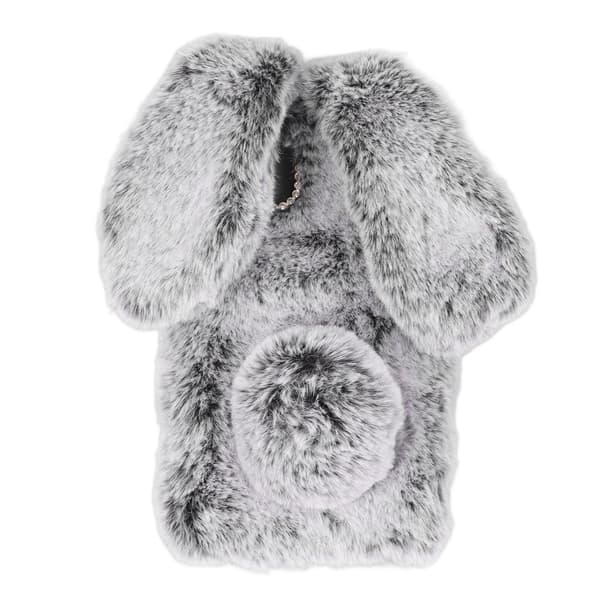 Cute Rabbit Ear Plush Phone Case Soft Grey Rabbit Ear Phone Protective Case for Iphone 11