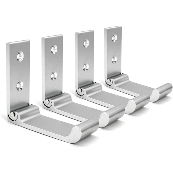4-pack väggkrokar - rostfritt stål, vikbar, hållbar