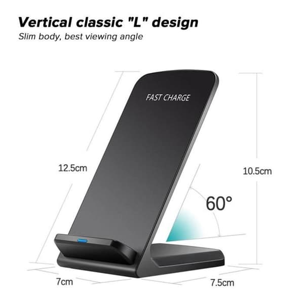 Trådløs lader, 10W hurtiglader for Samsung Galaxy S10/S9/S6/Note 10, 7.5W for iPhone 11/11 Pro/11 Pro Max/XS Max[DB]
