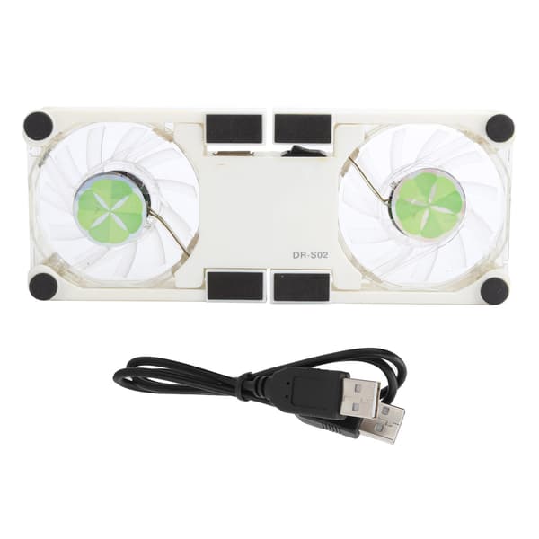 Laptop Cooling Pad USB Foldable Radiator Cooler Stand Lightweight Portable with Anti-Slip Bracket (White)