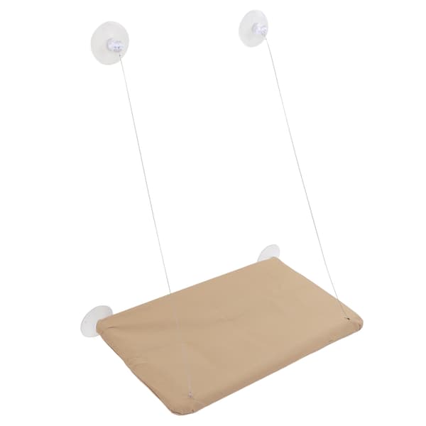 Cat Window Perch Window Mounted Bed Suction Cup Hammock Space Saving Removable Washable Pet Lounger Khaki