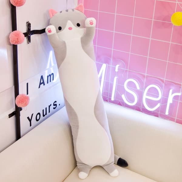 50 cm Soft Cat Pillow Plush Long Pillow Cotton Cat Pillow Cute