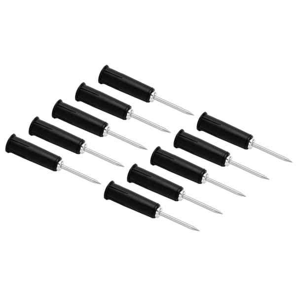 10 Pcs Banana Jack Wire Piercing Probe PVC Appearance 2mm/0.08in to 4mm/0.16in Conversion Insulation Pin for Multimeter Black