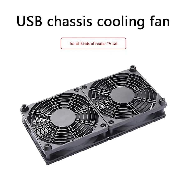120mm 5V USB Powered PC Router Dual Fans With Speed Controller High Airflow Cooling Fan For Router