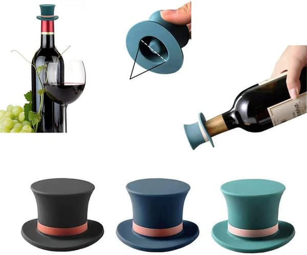 Silicone Wine Bottle Stopper, Funny Red Wine Stopper, Reusable, Travel