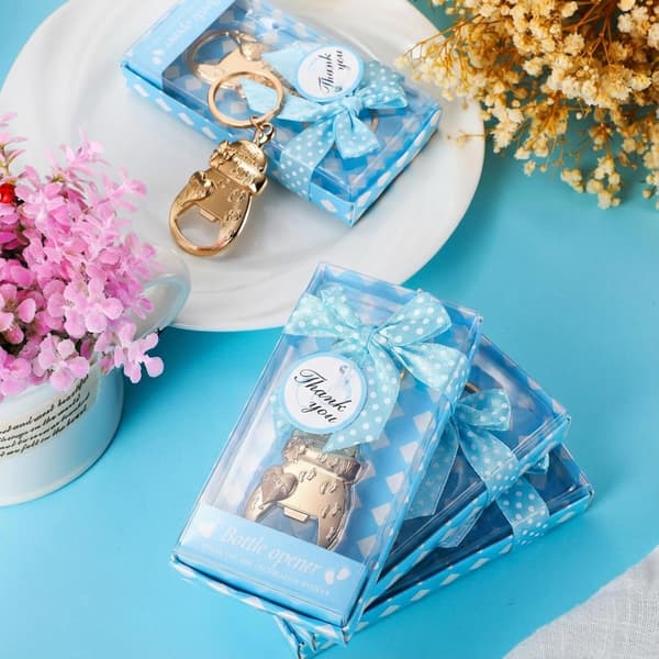 24 stk. flaskeåpnere til babyshower for gullbryllup