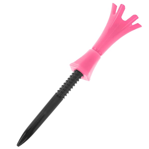 Adjustable Plastic Golf Tees with Ball Holder for Outdoor Training Pink