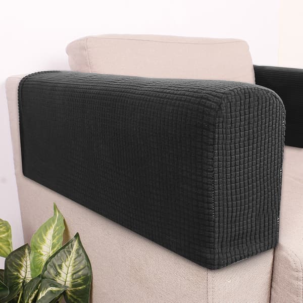 Armchair Armrest Covers, 2 Pcs Sofa Armrest Covers (Black)