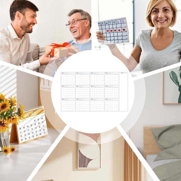 Wall Planner, Wall Calendar, 12 Month Annual Dry-Erase Large Foldable Writable Surface, Planning Eraseable Boards for Office Home & S[DB]