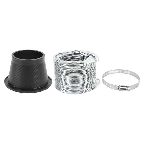 Universal Carbon Fiber Pattern Rubber Turbo Air Intake Pipe Funnel Kit for Most Vehicles