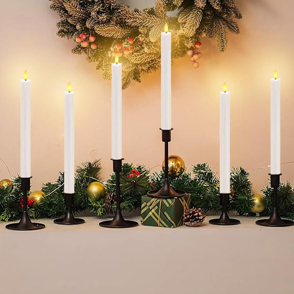 Rechargeable LED Candles HC-022S with Remote Control, 6-pack, Warm White