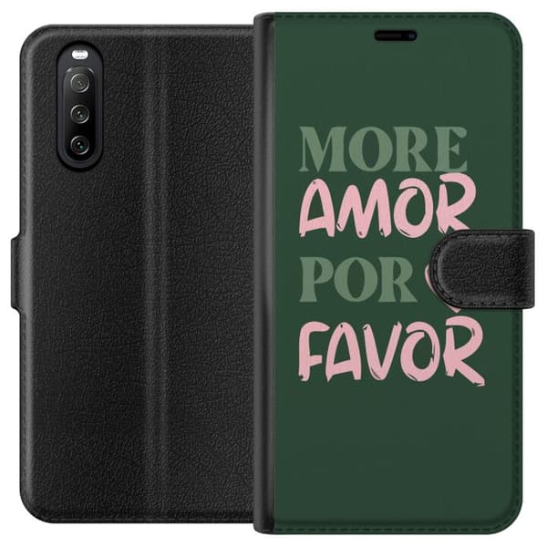 Compatible Wallet Case for Sony Xperia 10 III More love thanks green