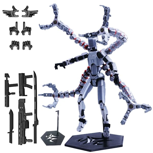 Ferdigmontert 18,3 cm T13 Actionfigur 3D-printet Multi-ed A1 A1