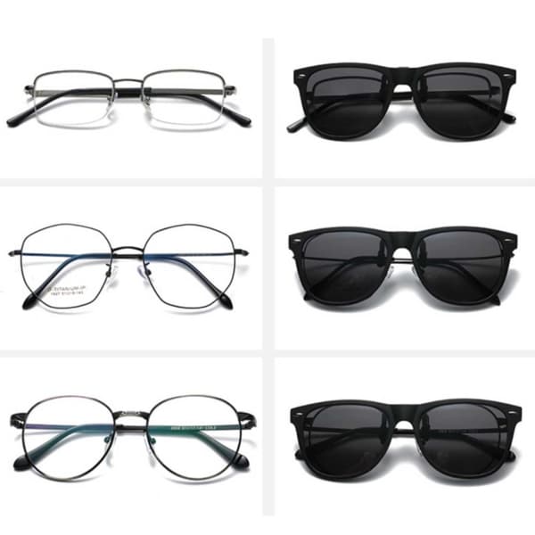 Polariserede Wayfarer Clip On Solbriller Flip Up sort