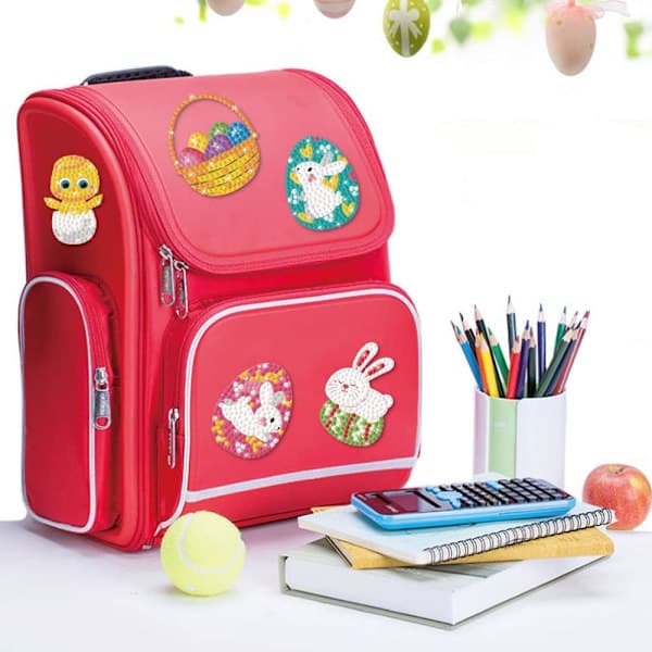 Easter 5D Diamond Painting Kits 16 Pcs Diamond Painting Easter Pattern Eggs Rabbit Chicks Easter Kids DIY Craft Gifts