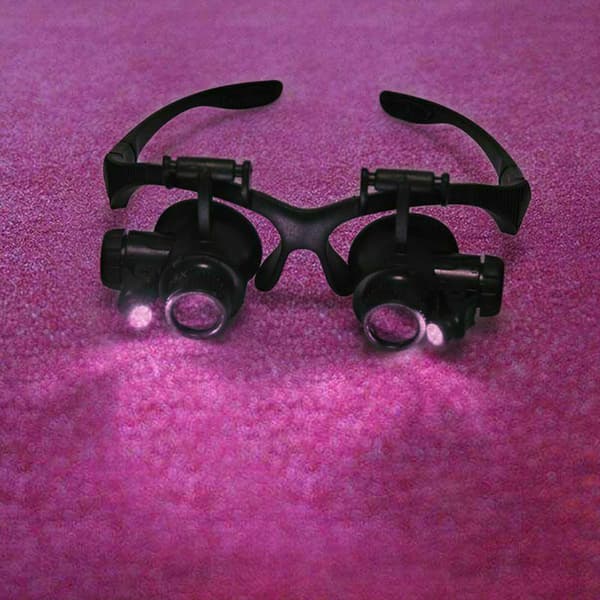25X 8 Lens Magnifier Head-Mounted Magnifying Glass Hands-Free Magnifier with Light