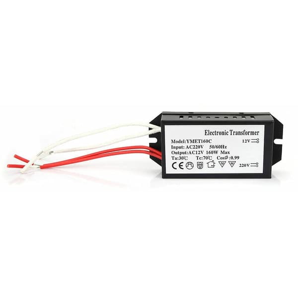 Professionel elektronisk transformer til halogenlamper, 220V til stabil spændingsudgang 12V fuld effekt 160W adapter med dæmpningsunderstøttelse og