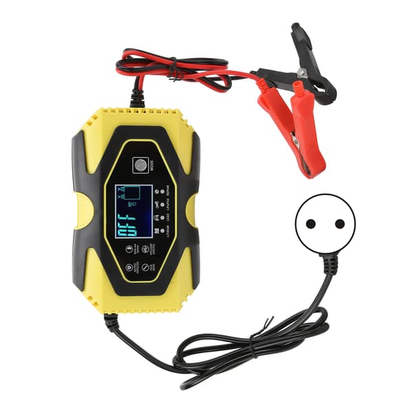 Automatic Battery Charger Intelligent Digital Display Charging Memory Function for Cars Motorcycles 100-240VEU Plug