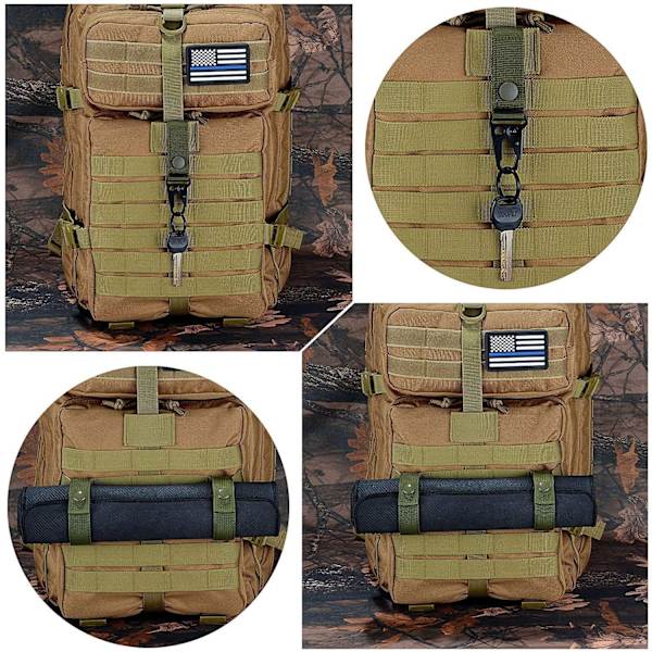 Tactical Gear Clips for Tactical Backpack Vest Molle Keychain D-Ring Locking Water Pipe Web Clip