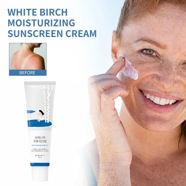 ROUND LAB Birch Juice Moisturizing Sunscreen 50ml SPF50+ Whitening Gel Sunscreen