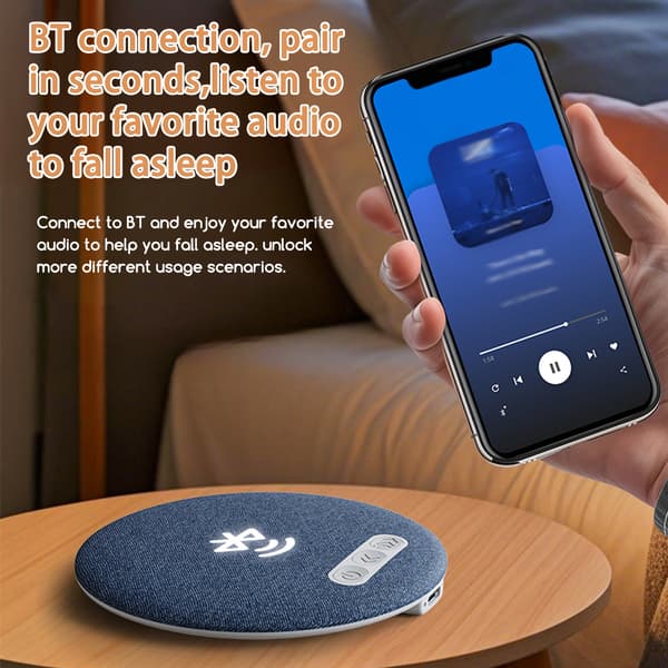 Bluetooth-søvnhøyttaler med hvit støy, volumkontroll og innsovningstimer Blå
