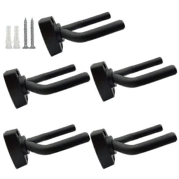 5-pack Black Guitar Hanger Wall Mount With Screws Fits Guitars [JKW]