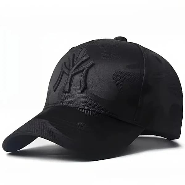Camouflagehat til mænd afslappet hård top all-match moderigtig baseballkasket til mænd solbeskyttelse åndbar andehat Sort guld