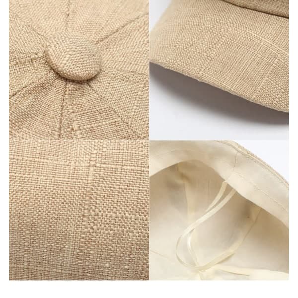 Hør bomuld fransk stil kasket til kvinder og mænd, baret til damer, forårs- og sommerhat, trendy ottekantet solhat