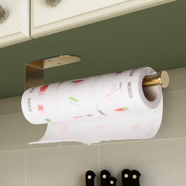 Kitchen Roll Holder Under Cabinet - Stainless Steel, Self-Adhesive, Durable - for Kitchen, Bathroom
