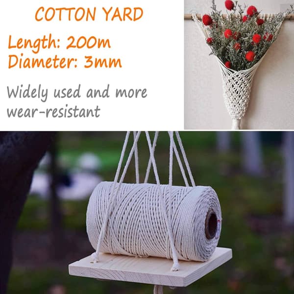 Soft and Durable Macrame Yarn for Craft Projects, Easy-to-Work Unbleached Cotton Rope, Creativity Endless Possibilities with Quality Cotton