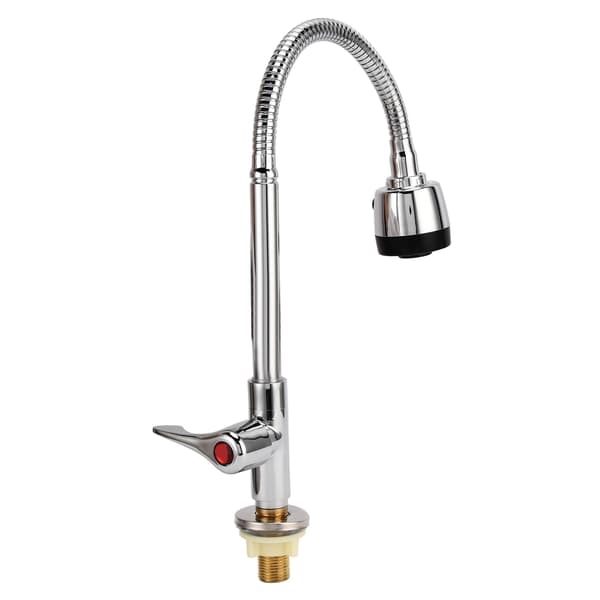 Kitchen Faucet Rotated 360 Degrees Adjust Water Volume Easy Install Rustproof Pull-Down Kitchen Faucet Copper Vertical Universal