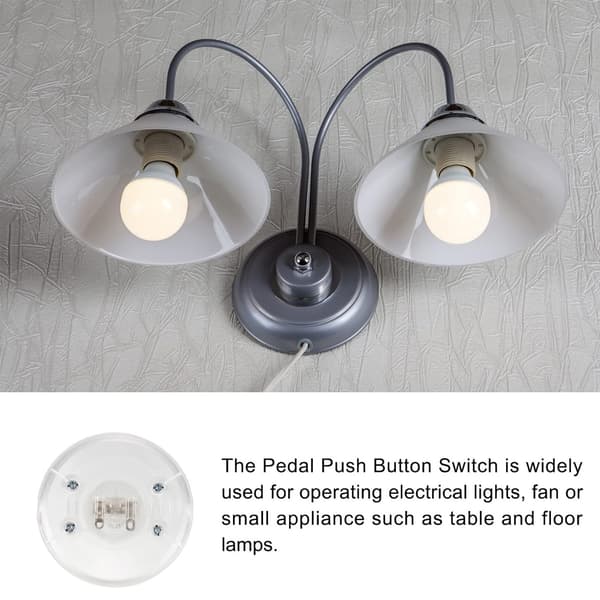 Foot Switch for Lamp Control, Step-On Switch with Round Button Design, Heavy Duty Floor Pedal Switch for Table Lamp and Lighting System, Lamp Foot