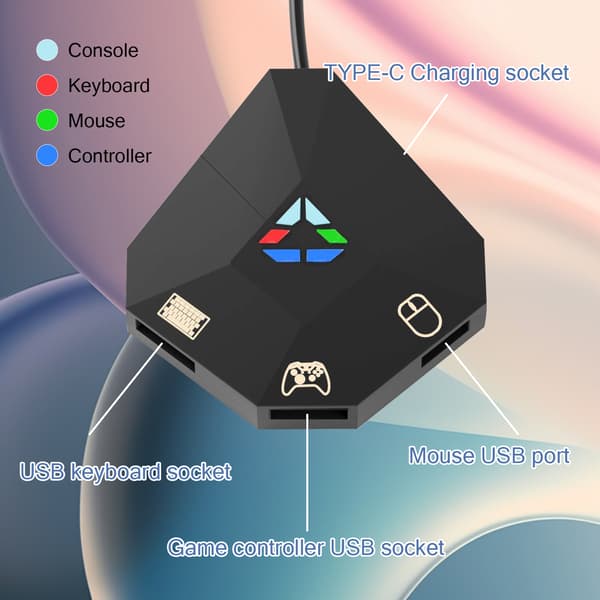 INF Mus/tangentbordsadapter Kompatibel med Nintendo Switch, PS4, Xbox One/360, PS3