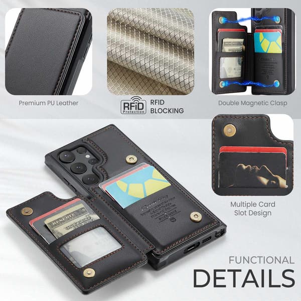 CaseMe C22 Series Cover+Pung til Samsung Galaxy S26 Ultra - Sort