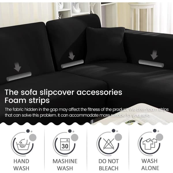 INHHUB 2-delat L-format elastiskt hörnsofföverdrag, polyester fläckbeständigt lättrengjort överdrag för 2-sits och 3-sits schäslongsoffa