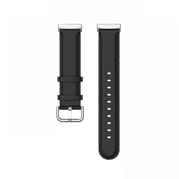 Ekte lærreim for Fitbit Versa 4 / Sense 2 Svart