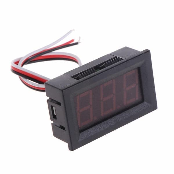 Rødt Digitalt Voltmeter 3.3-30V