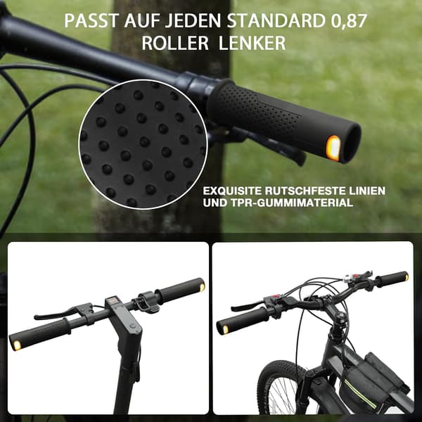 2025 Latest Model E Scooter Handlebar with Turn Signals, Bicycle Replacement Handlebar Warning Light for Xiaomi M365/Pro2/1S Ninebot G30 Rope