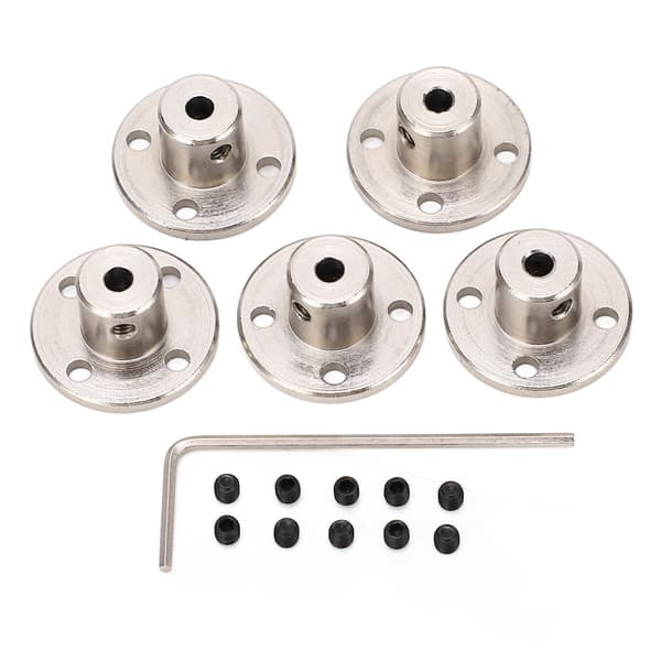 5 stk rustfritt stål flenskoblingstilkobling 3 mm indre diameter stiv akselkobling