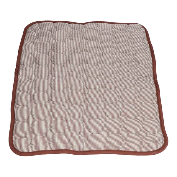 Pet Cooling Mat Breathable Foldable Self-Cooling Blanket for Small Medium and Large Dogs and Cats Brown L (70x55cm)