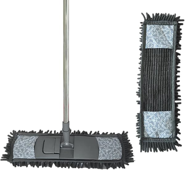 Cleaning Mop | Wet Dry Angle Adjustable Long Handle - Kitchen Mop Household Vacuum Cleaner, for Wood Tile Ceiling Window Wall Corner Home Apartment[DB] Grey