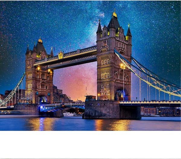 Pussel för vuxna, 1000 bitar, Tower Bridge, utmanande spel