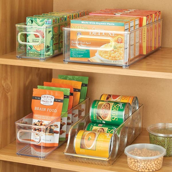 2-pack Clear Refrigerator Storage Box - Kitchen Storage Box with Handle 25 x 10 x 7.5 cm
