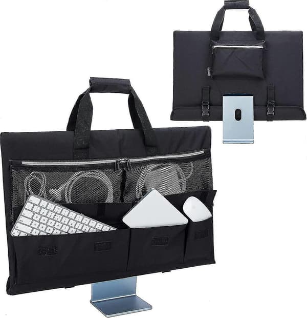 Bag for 24-inch iMac Desktop Computer, Protective Storage Bag for iMac Screen Dust Cover with Carry Handle for 24-inch iMac Screen and AC