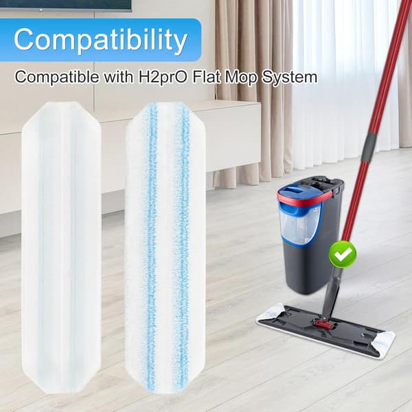 6-pack replacement covers for Vileda H2PrO floor mop - microfiber covers for all hard floors, machine washable (new and improved)