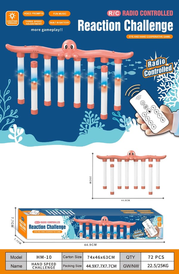 [Reaction Training] Upgraded Rolling Stick Game | Trains Hand-Eye Coordination | Remote Control Octopus 8-Stick Game pink pink